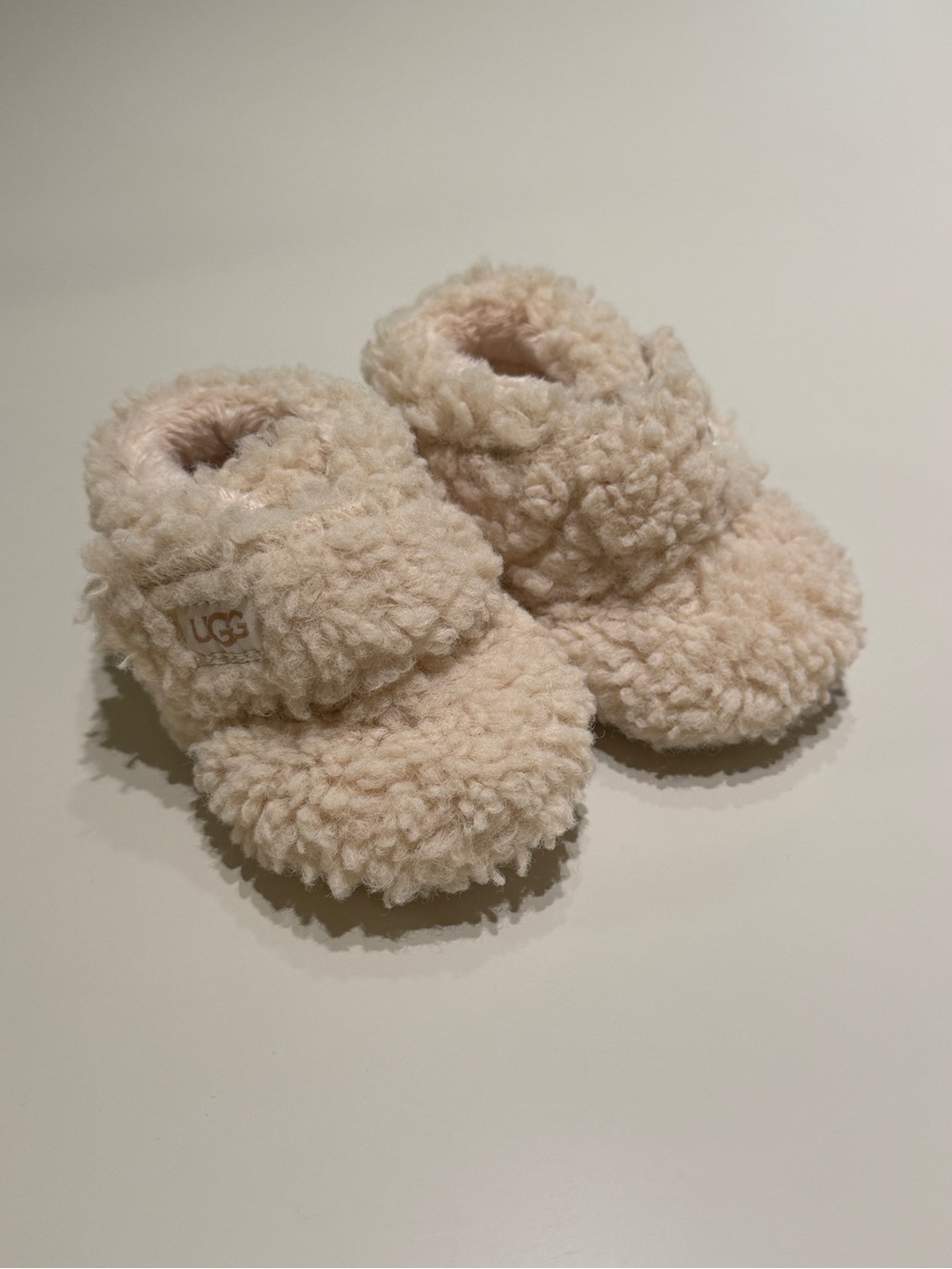 UGG Kids Plush Cream Sherpa Bootie Slippers